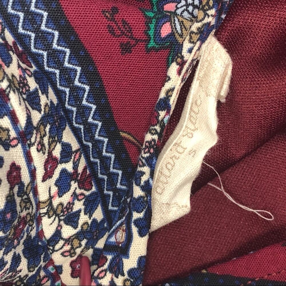 Altar’d State Boho Patchwork Patterned Dress w/ Bell Sleeves - Picture 5 of 7